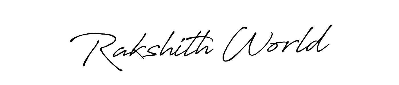 Once you've used our free online signature maker to create your best signature Antro_Vectra_Bolder style, it's time to enjoy all of the benefits that Rakshith World name signing documents. Rakshith World signature style 7 images and pictures png
