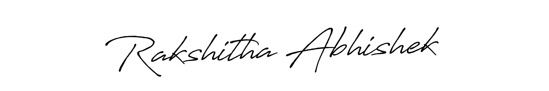 if you are searching for the best signature style for your name Rakshitha Abhishek. so please give up your signature search. here we have designed multiple signature styles  using Antro_Vectra_Bolder. Rakshitha Abhishek signature style 7 images and pictures png