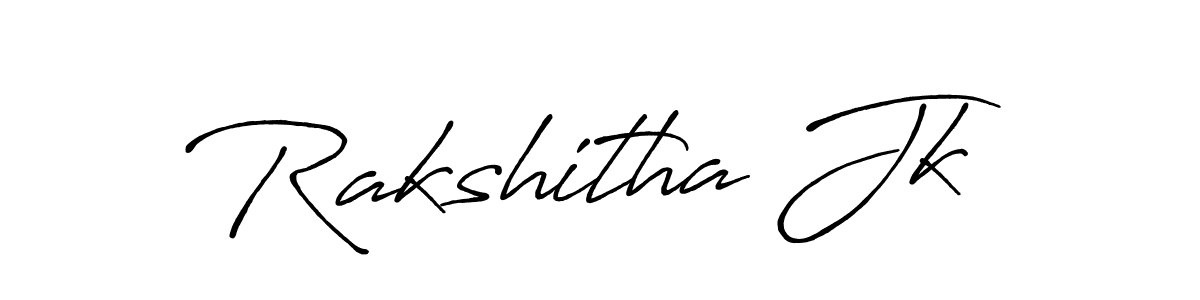 Make a beautiful signature design for name Rakshitha Jk. With this signature (Antro_Vectra_Bolder) style, you can create a handwritten signature for free. Rakshitha Jk signature style 7 images and pictures png