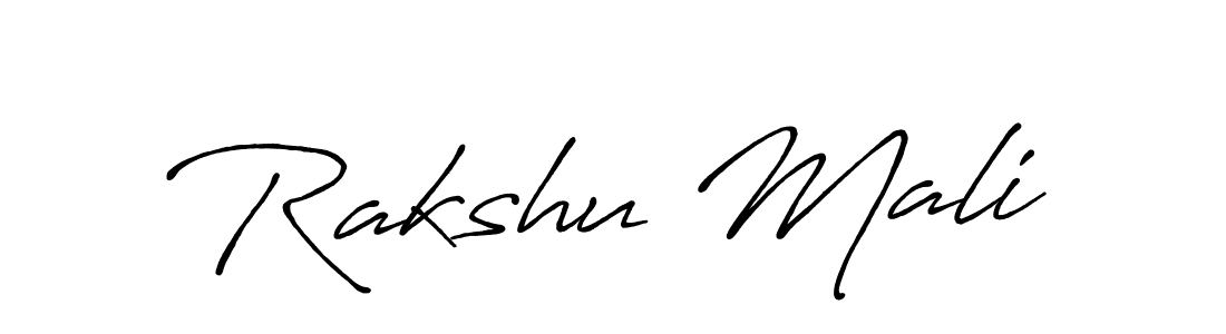 Create a beautiful signature design for name Rakshu Mali. With this signature (Antro_Vectra_Bolder) fonts, you can make a handwritten signature for free. Rakshu Mali signature style 7 images and pictures png