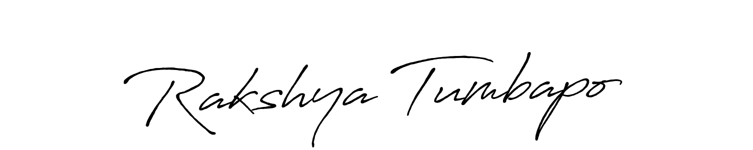 Create a beautiful signature design for name Rakshya Tumbapo. With this signature (Antro_Vectra_Bolder) fonts, you can make a handwritten signature for free. Rakshya Tumbapo signature style 7 images and pictures png