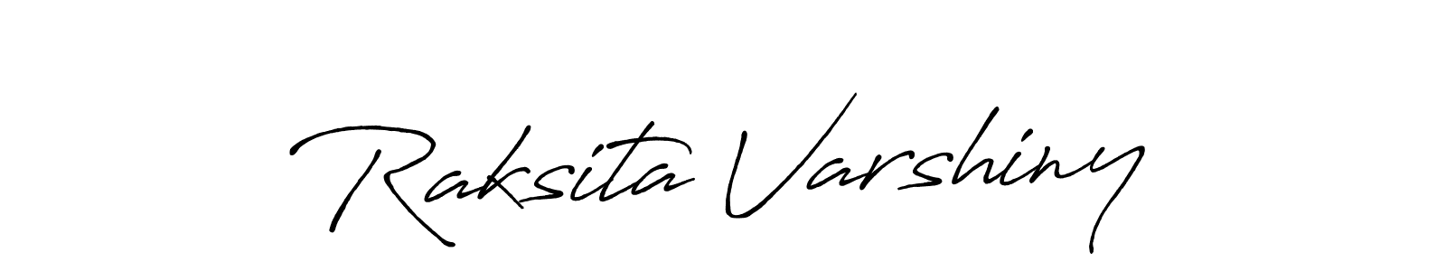 You should practise on your own different ways (Antro_Vectra_Bolder) to write your name (Raksita Varshiny) in signature. don't let someone else do it for you. Raksita Varshiny signature style 7 images and pictures png