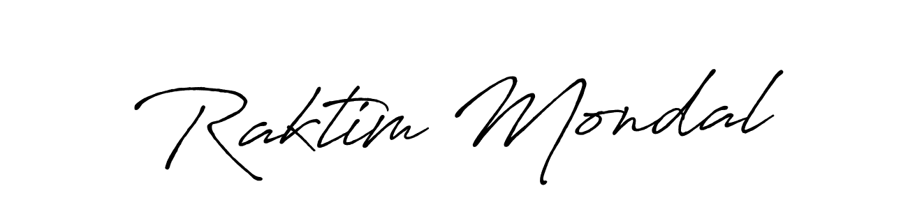 Make a beautiful signature design for name Raktim Mondal. With this signature (Antro_Vectra_Bolder) style, you can create a handwritten signature for free. Raktim Mondal signature style 7 images and pictures png