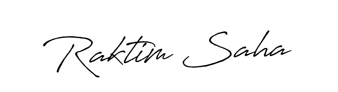 Create a beautiful signature design for name Raktim Saha. With this signature (Antro_Vectra_Bolder) fonts, you can make a handwritten signature for free. Raktim Saha signature style 7 images and pictures png