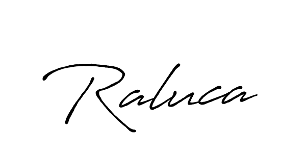 How to make Raluca name signature. Use Antro_Vectra_Bolder style for creating short signs online. This is the latest handwritten sign. Raluca signature style 7 images and pictures png