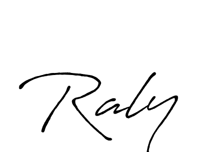 How to make Raly name signature. Use Antro_Vectra_Bolder style for creating short signs online. This is the latest handwritten sign. Raly signature style 7 images and pictures png