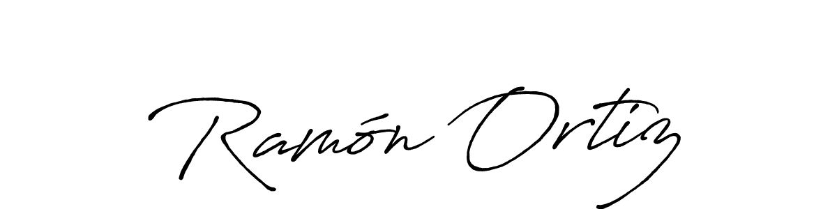 Create a beautiful signature design for name Ramón Ortiz. With this signature (Antro_Vectra_Bolder) fonts, you can make a handwritten signature for free. Ramón Ortiz signature style 7 images and pictures png