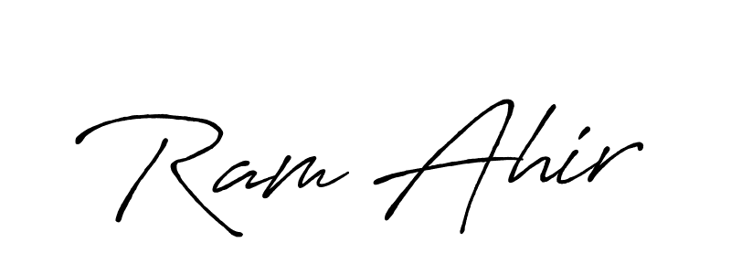 Make a beautiful signature design for name Ram Ahir. With this signature (Antro_Vectra_Bolder) style, you can create a handwritten signature for free. Ram Ahir signature style 7 images and pictures png