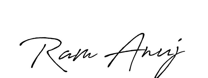 How to make Ram Anuj name signature. Use Antro_Vectra_Bolder style for creating short signs online. This is the latest handwritten sign. Ram Anuj signature style 7 images and pictures png
