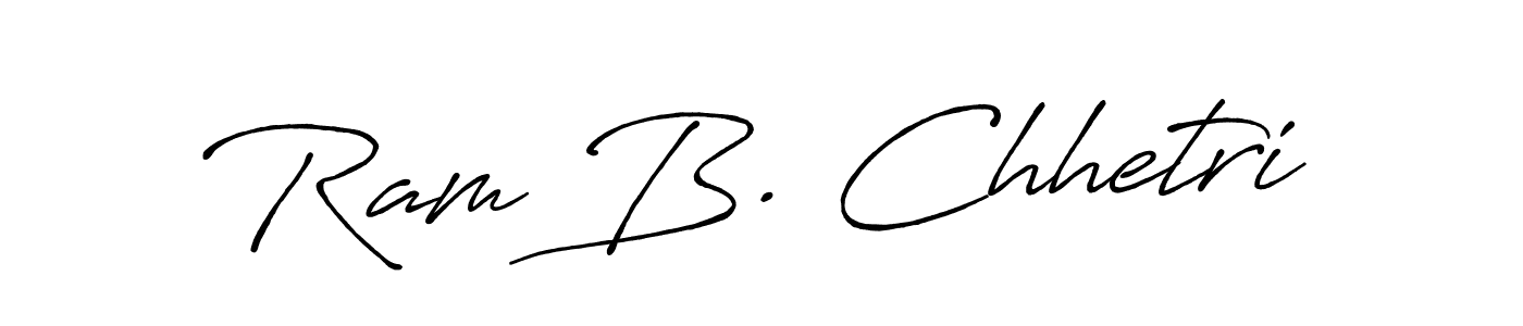 if you are searching for the best signature style for your name Ram B. Chhetri. so please give up your signature search. here we have designed multiple signature styles  using Antro_Vectra_Bolder. Ram B. Chhetri signature style 7 images and pictures png