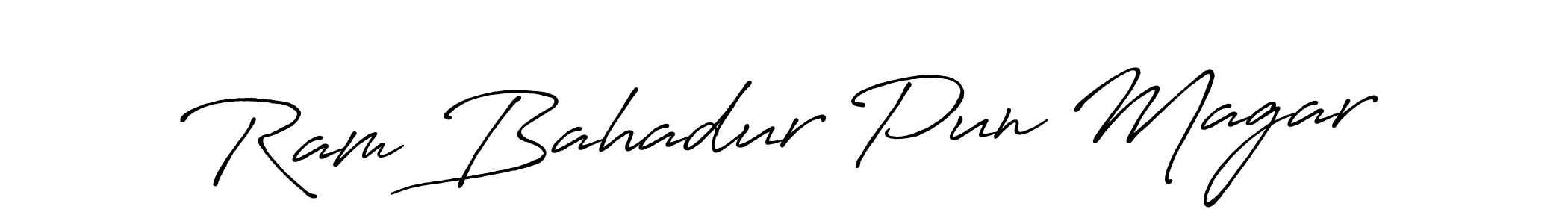 It looks lik you need a new signature style for name Ram Bahadur Pun Magar. Design unique handwritten (Antro_Vectra_Bolder) signature with our free signature maker in just a few clicks. Ram Bahadur Pun Magar signature style 7 images and pictures png