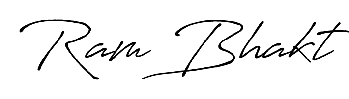 A modern signature idea for name Ram Bhakt using Antro_Vectra_Bolder font. Clean strokes and elegant curves make it stand out instantly. Ram Bhakt signature style 7 images and pictures png