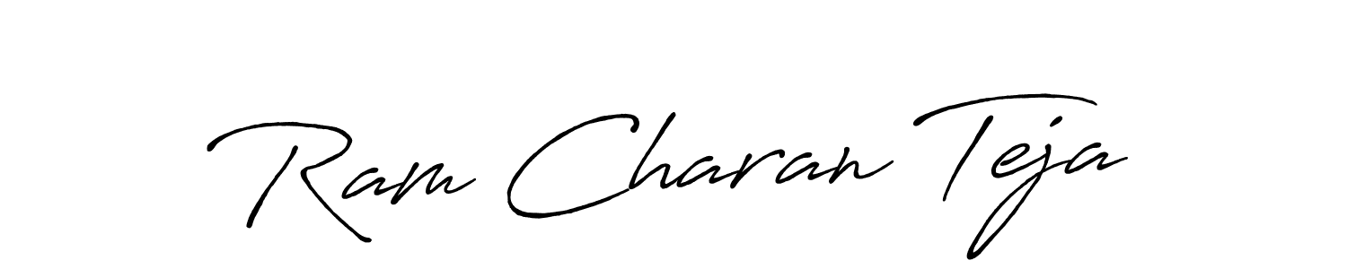 Use a signature maker to create a handwritten signature online. With this signature software, you can design (Antro_Vectra_Bolder) your own signature for name Ram Charan Teja. Ram Charan Teja signature style 7 images and pictures png