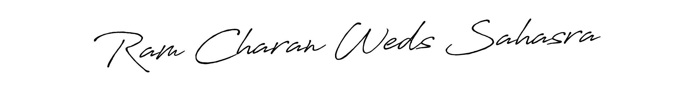 Create a beautiful signature design for name Ram Charan Weds Sahasra. With this signature (Antro_Vectra_Bolder) fonts, you can make a handwritten signature for free. Ram Charan Weds Sahasra signature style 7 images and pictures png