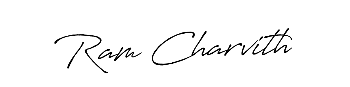 if you are searching for the best signature style for your name Ram Charvith. so please give up your signature search. here we have designed multiple signature styles  using Antro_Vectra_Bolder. Ram Charvith signature style 7 images and pictures png