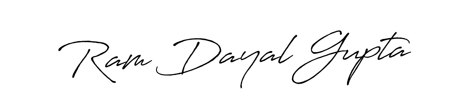 Make a beautiful signature design for name Ram Dayal Gupta. With this signature (Antro_Vectra_Bolder) style, you can create a handwritten signature for free. Ram Dayal Gupta signature style 7 images and pictures png