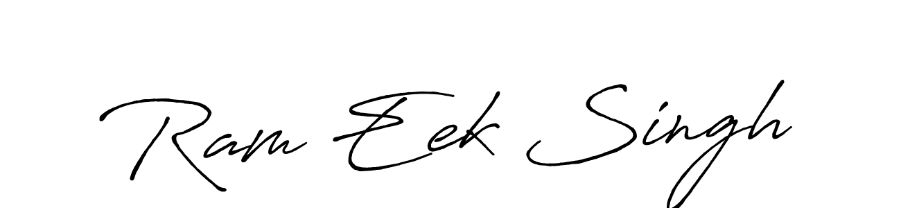 The best way (Antro_Vectra_Bolder) to make a short signature is to pick only two or three words in your name. The name Ram Eek Singh include a total of six letters. For converting this name. Ram Eek Singh signature style 7 images and pictures png