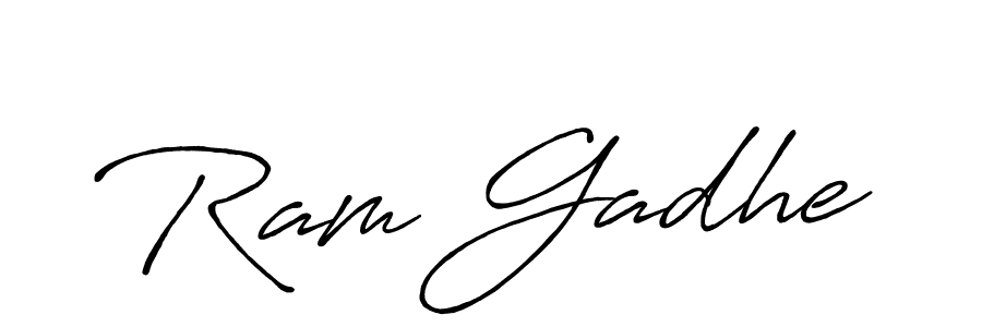 Use a signature maker to create a handwritten signature online. With this signature software, you can design (Antro_Vectra_Bolder) your own signature for name Ram Gadhe. Ram Gadhe signature style 7 images and pictures png