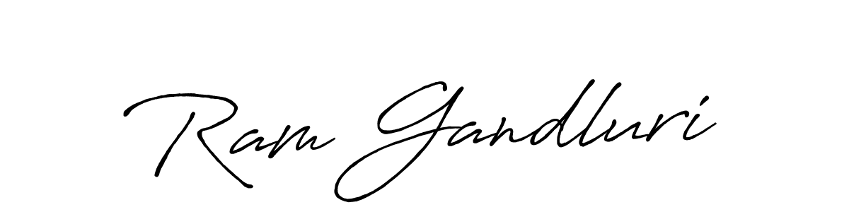 How to make Ram Gandluri name signature. Use Antro_Vectra_Bolder style for creating short signs online. This is the latest handwritten sign. Ram Gandluri signature style 7 images and pictures png