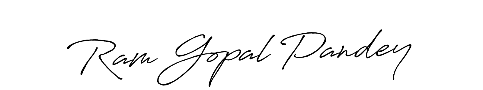 How to make Ram Gopal Pandey name signature. Use Antro_Vectra_Bolder style for creating short signs online. This is the latest handwritten sign. Ram Gopal Pandey signature style 7 images and pictures png