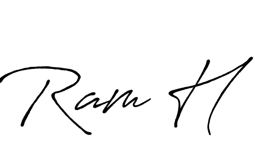 Ram H stylish signature style. Best Handwritten Sign (Antro_Vectra_Bolder) for my name. Handwritten Signature Collection Ideas for my name Ram H. Ram H signature style 7 images and pictures png