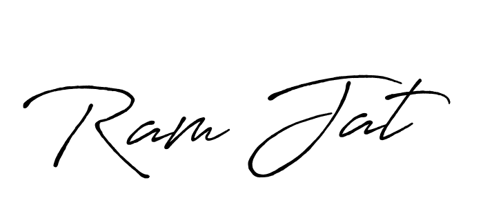 How to make Ram Jat name signature. Use Antro_Vectra_Bolder style for creating short signs online. This is the latest handwritten sign. Ram Jat signature style 7 images and pictures png