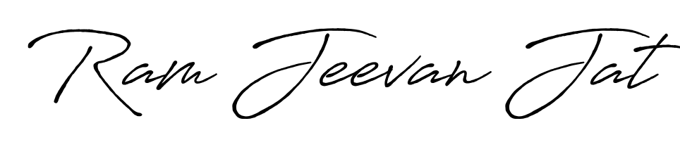 Explore multiple handwriting variations for Ram Jeevan Jat including this stunning Antro_Vectra_Bolder design. Free to use across all platforms. Ram Jeevan Jat signature style 7 images and pictures png