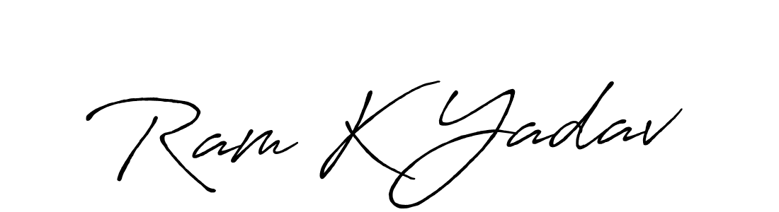 It looks lik you need a new signature style for name Ram K Yadav. Design unique handwritten (Antro_Vectra_Bolder) signature with our free signature maker in just a few clicks. Ram K Yadav signature style 7 images and pictures png