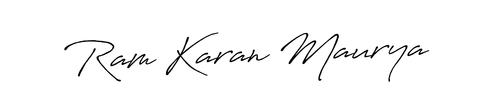 Create a beautiful signature design for name Ram Karan Maurya. With this signature (Antro_Vectra_Bolder) fonts, you can make a handwritten signature for free. Ram Karan Maurya signature style 7 images and pictures png