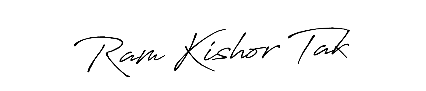 The best way (Antro_Vectra_Bolder) to make a short signature is to pick only two or three words in your name. The name Ram Kishor Tak include a total of six letters. For converting this name. Ram Kishor Tak signature style 7 images and pictures png