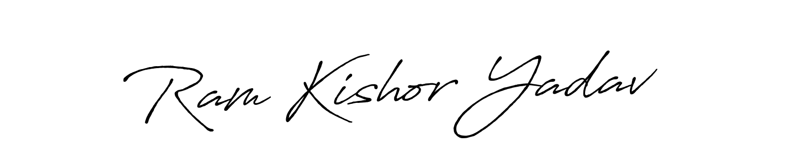 Antro_Vectra_Bolder is a professional signature style that is perfect for those who want to add a touch of class to their signature. It is also a great choice for those who want to make their signature more unique. Get Ram Kishor Yadav name to fancy signature for free. Ram Kishor Yadav signature style 7 images and pictures png