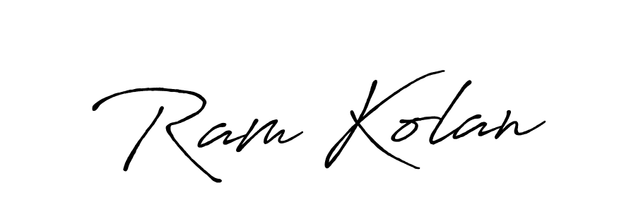 Use a signature maker to create a handwritten signature online. With this signature software, you can design (Antro_Vectra_Bolder) your own signature for name Ram Kolan. Ram Kolan signature style 7 images and pictures png