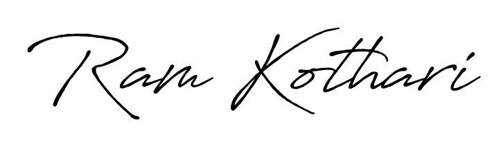 Discover the perfect balance of readability and style for Ram Kothari with Antro_Vectra_Bolder font. Create your dream signature today. Ram Kothari signature style 7 images and pictures png