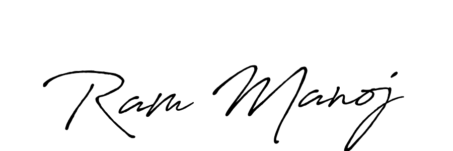 Use a signature maker to create a handwritten signature online. With this signature software, you can design (Antro_Vectra_Bolder) your own signature for name Ram Manoj. Ram Manoj signature style 7 images and pictures png