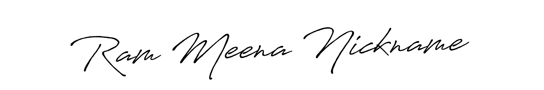 How to make Ram Meena Nickname signature? Antro_Vectra_Bolder is a professional autograph style. Create handwritten signature for Ram Meena Nickname name. Ram Meena Nickname signature style 7 images and pictures png
