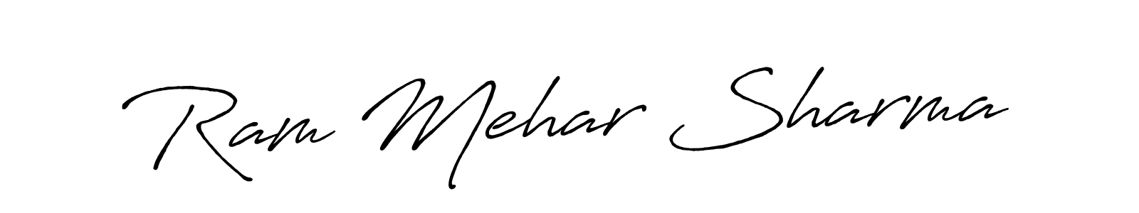 Create a beautiful signature design for name Ram Mehar Sharma. With this signature (Antro_Vectra_Bolder) fonts, you can make a handwritten signature for free. Ram Mehar Sharma signature style 7 images and pictures png