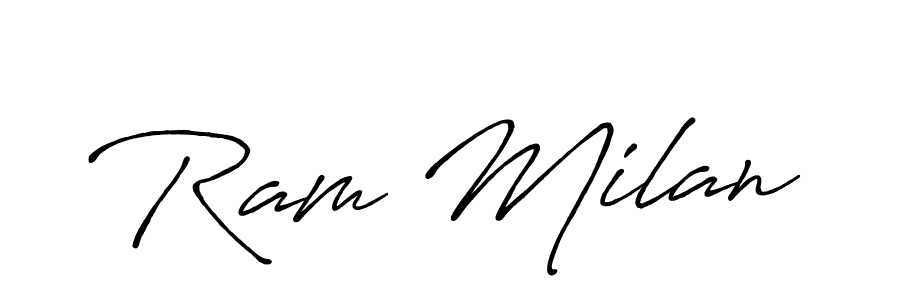 Make a beautiful signature design for name Ram Milan. With this signature (Antro_Vectra_Bolder) style, you can create a handwritten signature for free. Ram Milan signature style 7 images and pictures png