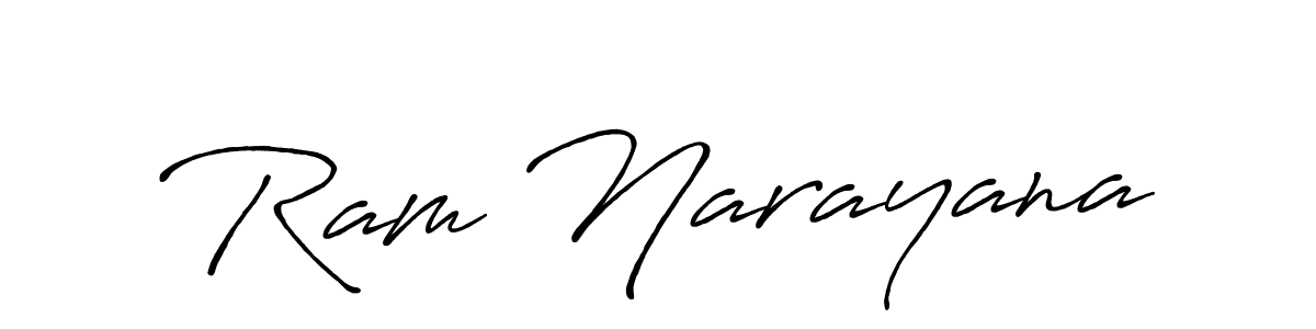 How to make Ram Narayana name signature. Use Antro_Vectra_Bolder style for creating short signs online. This is the latest handwritten sign. Ram Narayana signature style 7 images and pictures png
