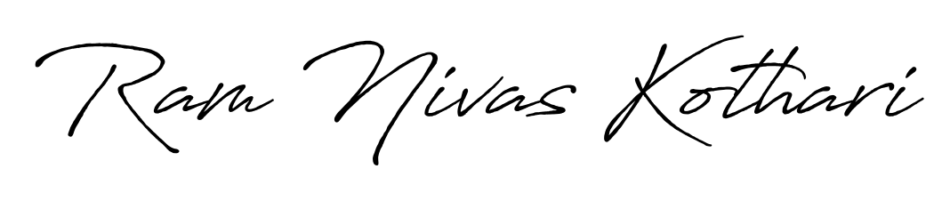 Style your name Ram Nivas Kothari with confidence using Antro_Vectra_Bolder signature design. Simple, elegant, and ready for immediate document use. Ram Nivas Kothari signature style 7 images and pictures png