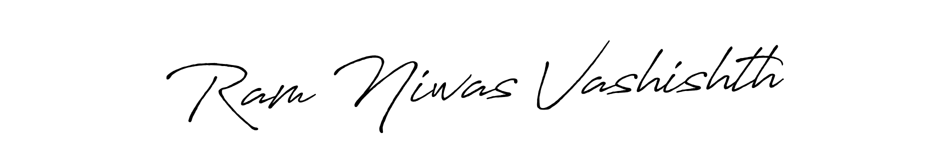 The best way (Antro_Vectra_Bolder) to make a short signature is to pick only two or three words in your name. The name Ram Niwas Vashishth include a total of six letters. For converting this name. Ram Niwas Vashishth signature style 7 images and pictures png