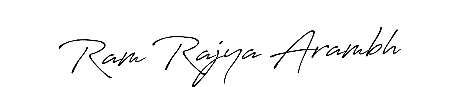 Create a beautiful signature design for name Ram Rajya Arambh. With this signature (Antro_Vectra_Bolder) fonts, you can make a handwritten signature for free. Ram Rajya Arambh signature style 7 images and pictures png