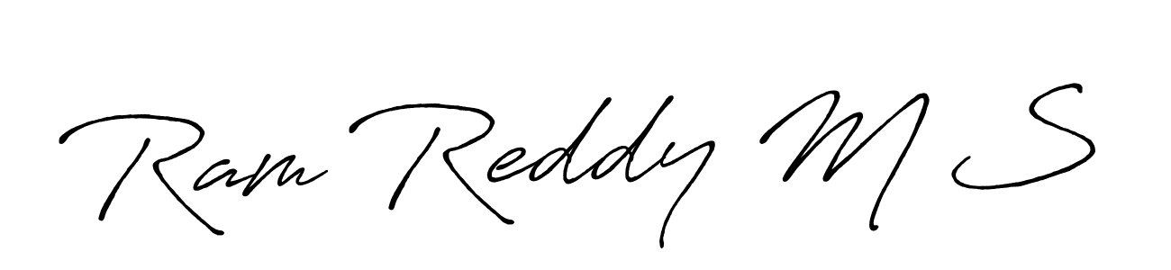 Similarly Antro_Vectra_Bolder is the best handwritten signature design. Signature creator online .You can use it as an online autograph creator for name Ram Reddy M S. Ram Reddy M S signature style 7 images and pictures png