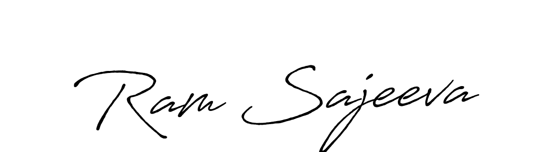 How to make Ram Sajeeva name signature. Use Antro_Vectra_Bolder style for creating short signs online. This is the latest handwritten sign. Ram Sajeeva signature style 7 images and pictures png