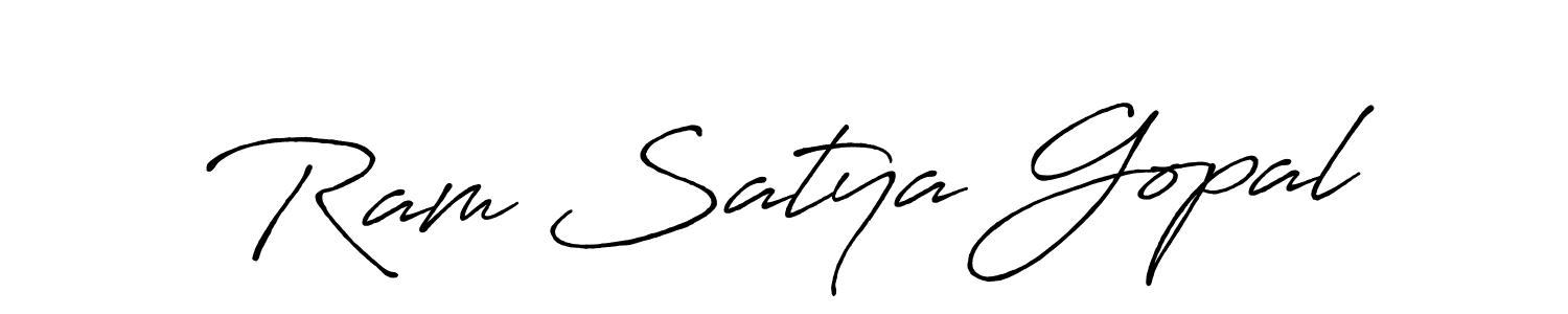 How to make Ram Satya Gopal name signature. Use Antro_Vectra_Bolder style for creating short signs online. This is the latest handwritten sign. Ram Satya Gopal signature style 7 images and pictures png
