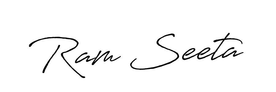 Similarly Antro_Vectra_Bolder is the best handwritten signature design. Signature creator online .You can use it as an online autograph creator for name Ram Seeta. Ram Seeta signature style 7 images and pictures png