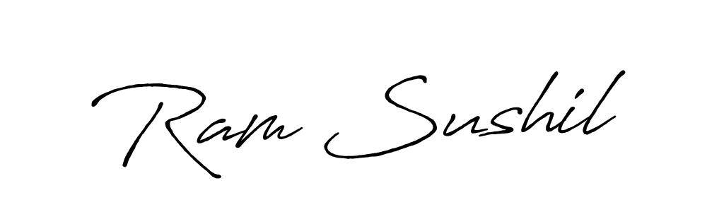 if you are searching for the best signature style for your name Ram Sushil. so please give up your signature search. here we have designed multiple signature styles  using Antro_Vectra_Bolder. Ram Sushil signature style 7 images and pictures png