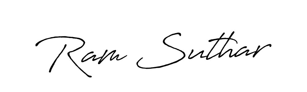 Similarly Antro_Vectra_Bolder is the best handwritten signature design. Signature creator online .You can use it as an online autograph creator for name Ram Suthar. Ram Suthar signature style 7 images and pictures png