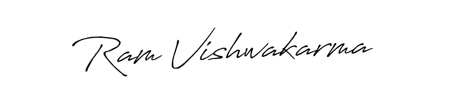 Use a signature maker to create a handwritten signature online. With this signature software, you can design (Antro_Vectra_Bolder) your own signature for name Ram Vishwakarma. Ram Vishwakarma signature style 7 images and pictures png