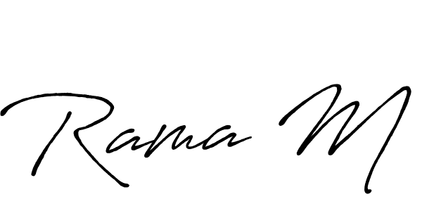 Also You can easily find your signature by using the search form. We will create Rama M name handwritten signature images for you free of cost using Antro_Vectra_Bolder sign style. Rama M signature style 7 images and pictures png