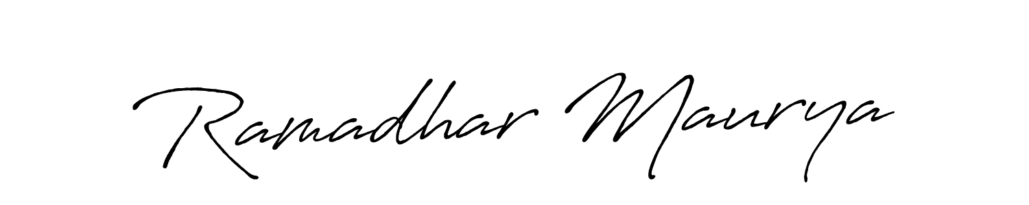 Create a beautiful signature design for name Ramadhar Maurya. With this signature (Antro_Vectra_Bolder) fonts, you can make a handwritten signature for free. Ramadhar Maurya signature style 7 images and pictures png